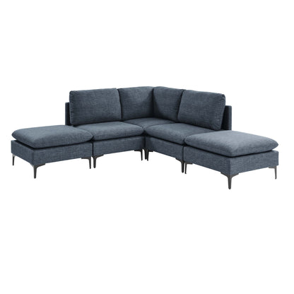 Upholstered Modular Sectional With Tall Legs, Medium Firm Seat