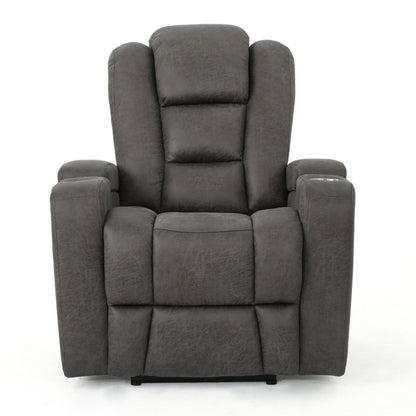 Wide Power Standard Recliner Chair With Arm Storage With USB