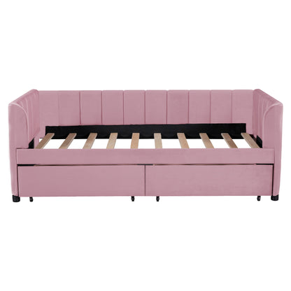 Upholstered Daybed With Ergonomic Design Backrest