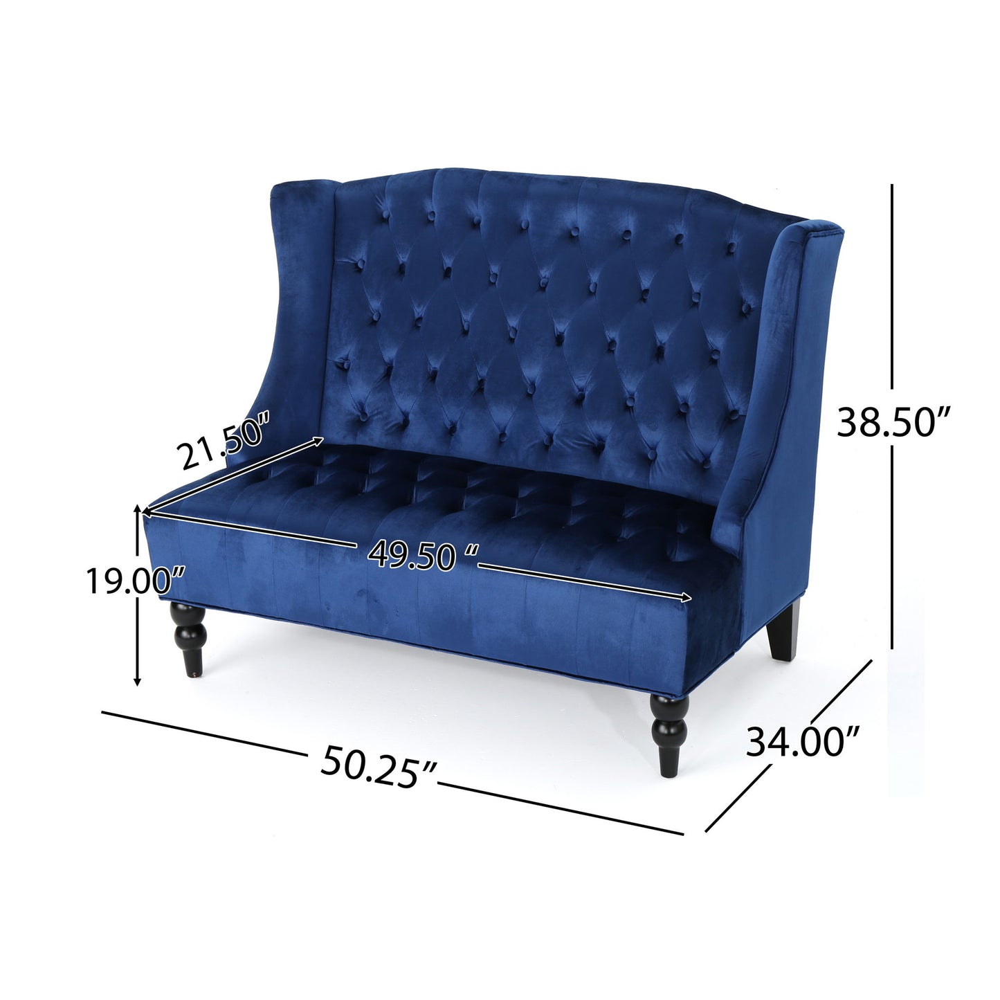 Nurturing - Upholstered Loveseat With Wing Back And Diamond Tufting