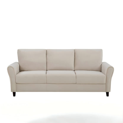 Patricia - Curved Arm 3 Seater Sofa - Ivory