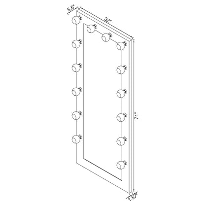 Theron - Floor Mirror With LED Lighting