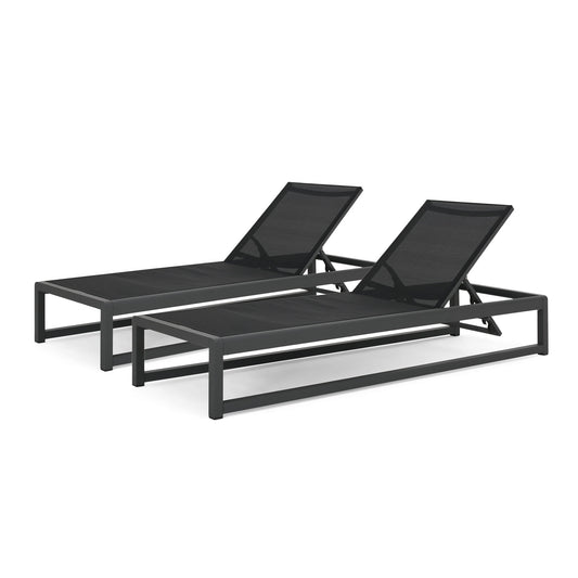 Outdoor Nylon Chaise Lounge, (Set of 2)
