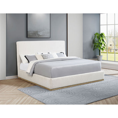 Talbot - Eastern King Platform Bed With Elevated Headboard - Cream