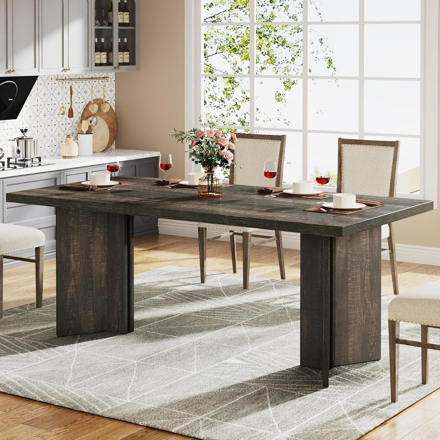 Dining Table For 4 - 6 People, Kitchen Table With Thick Top