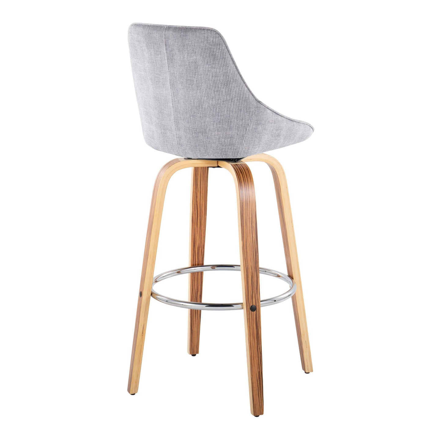 Diana - Contemporary Fixed Height, Barstool With Swivel With Round Footrest (Set of 2)