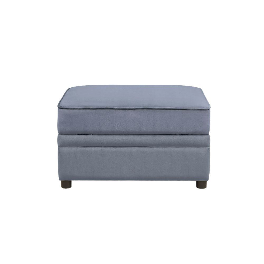 Bois II - Ottoman - Gray Velvet