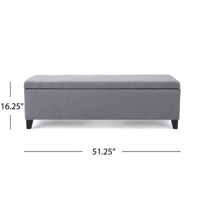 Contemporary Storage Ottoman Bench With Upholstery