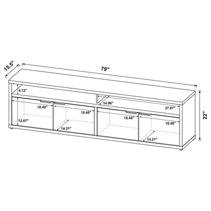 Palmer - 4 Door TV Stand With Open Shelves - Mango Color