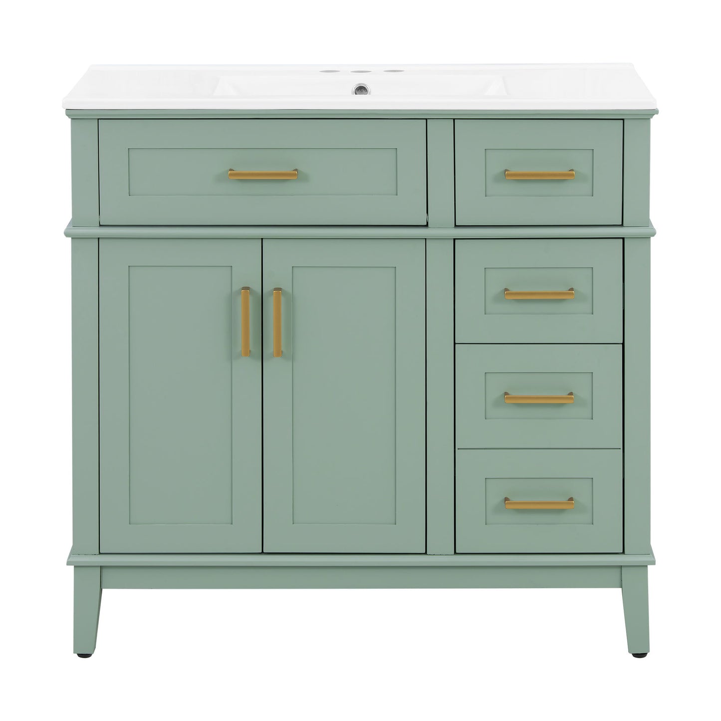 Modern Bathroom Vanity With Sink, Soft Close Doors, 4 Storage Drawers
