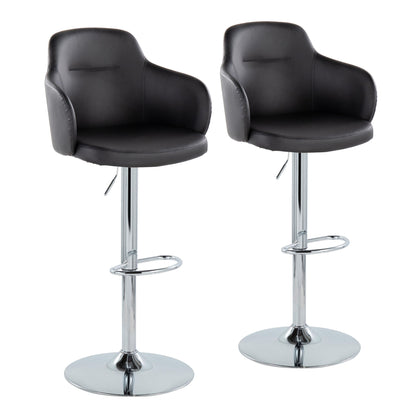 Boyne - Contemporary Adjustable Barstool With Swivel With Oval Footrest (Set of 2)