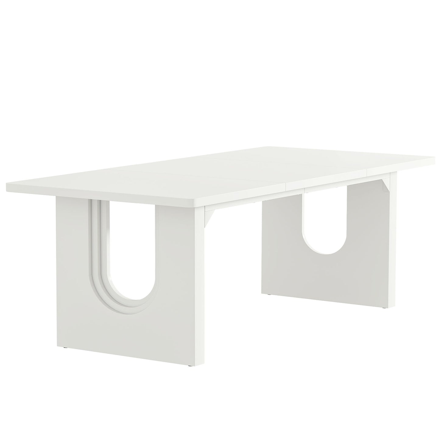 Rectangular Dining Table For 6 - 8 People With Pedestal Base