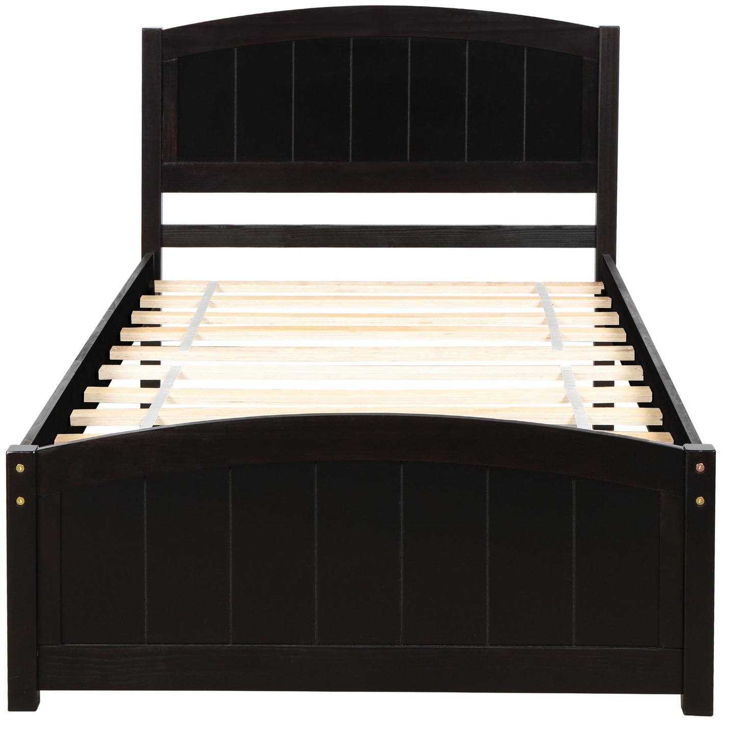 Platform Bed With Headboard, Footboard And Wood Slat Support - Wood