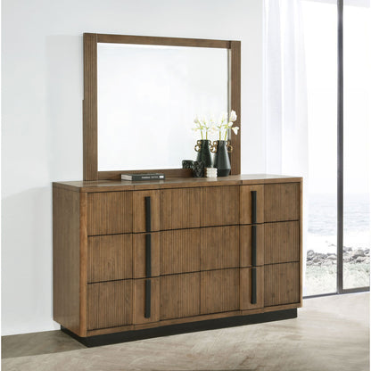 Moraga - 6 Drawer Dresser With Mirror - Ash Brown