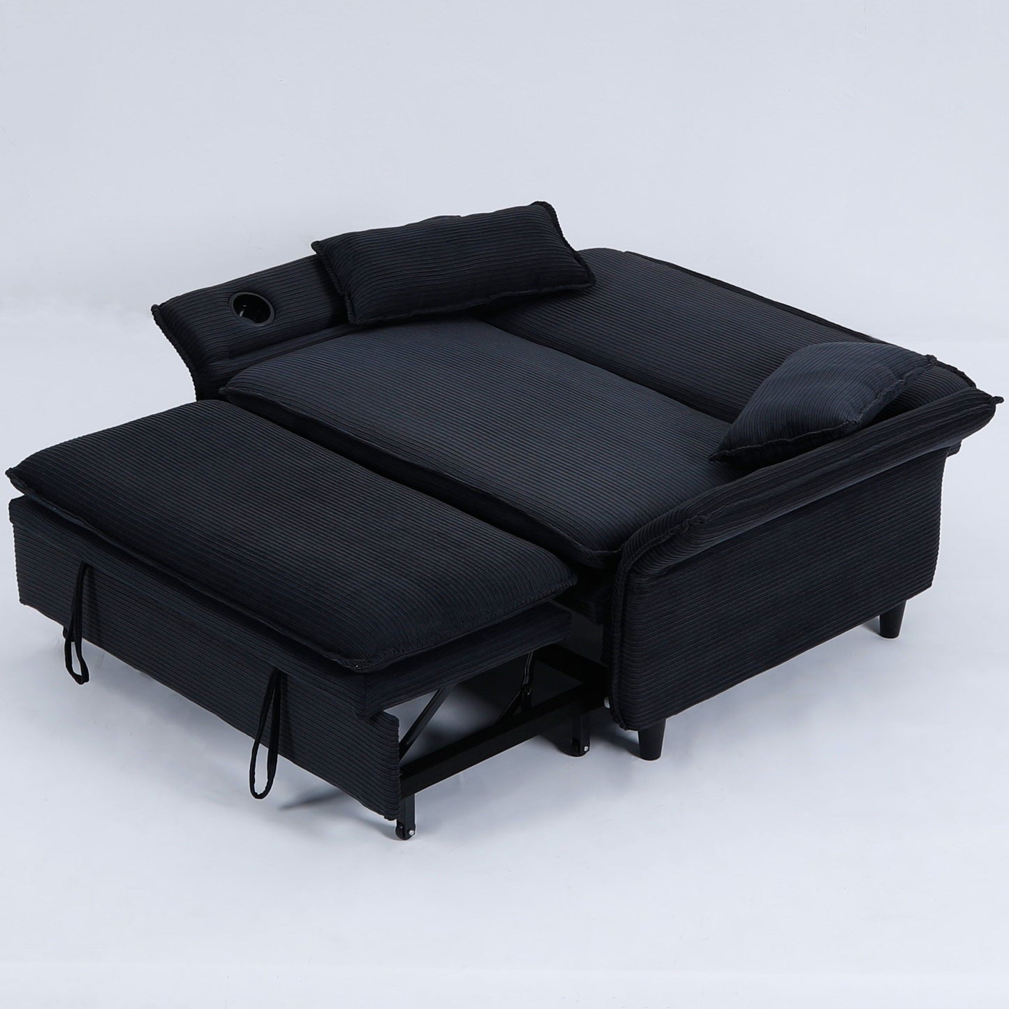 Modern Fabric Multi-Functional Sofa Bed With Adjustable Armrests And Backrests