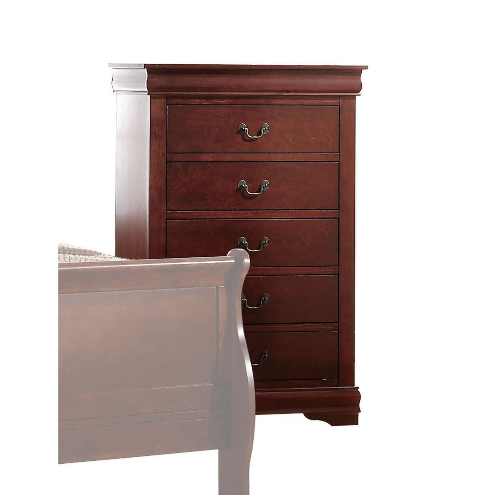 Bring casual elegance into your home with the Louis Phillipe chest. This chest is a piece that offers any bedroom a sophisticated look.