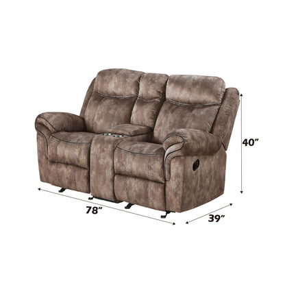 Zubaida - Two Tone Recliner Loveseat With USB Port Console