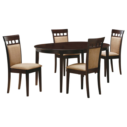 Gianna - 5 Piece Dining Set With Oval Table And Side Chairs - Cappuccino