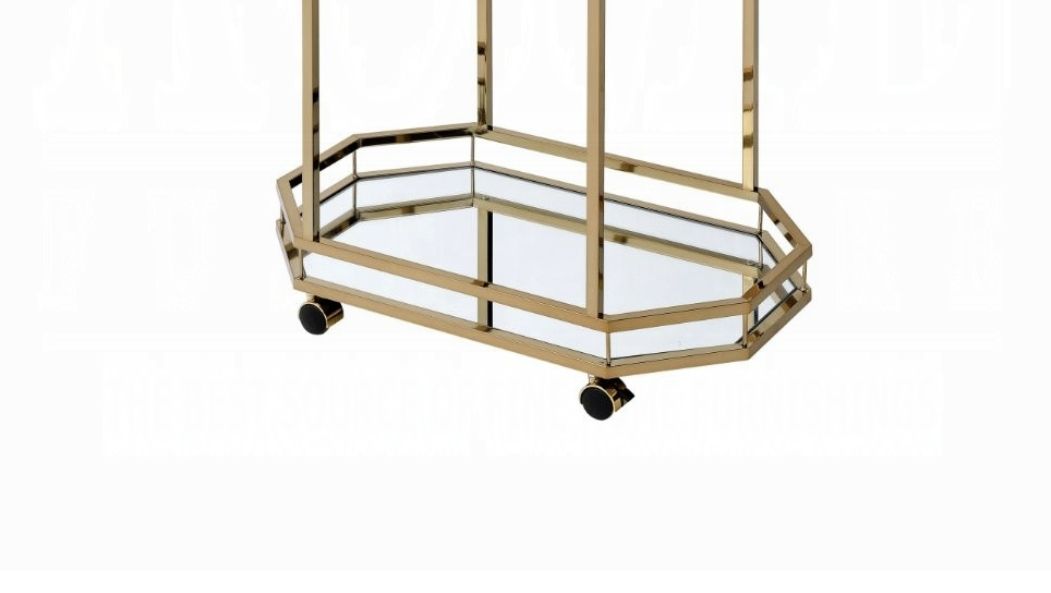 Lacole - Mirrior Serving Cart - Champagne