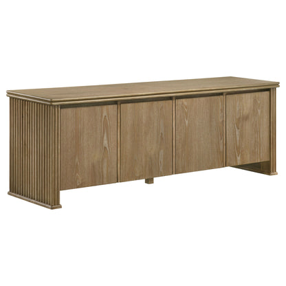 Dreydon - 4 Door TV Stand With Adjustable Shelves And Cable Management - Light Brown