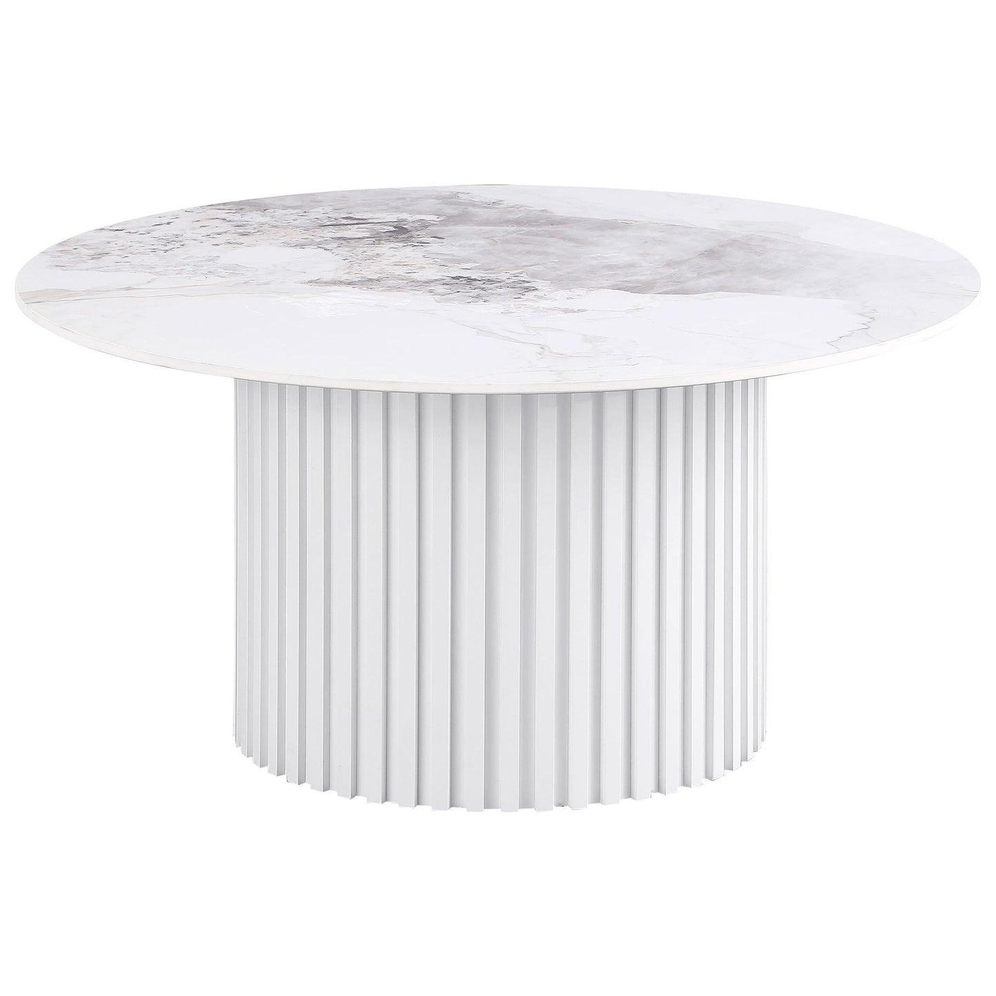 Rowena - Coffee Table Base, Box 2 of 2 - White Faux Marble