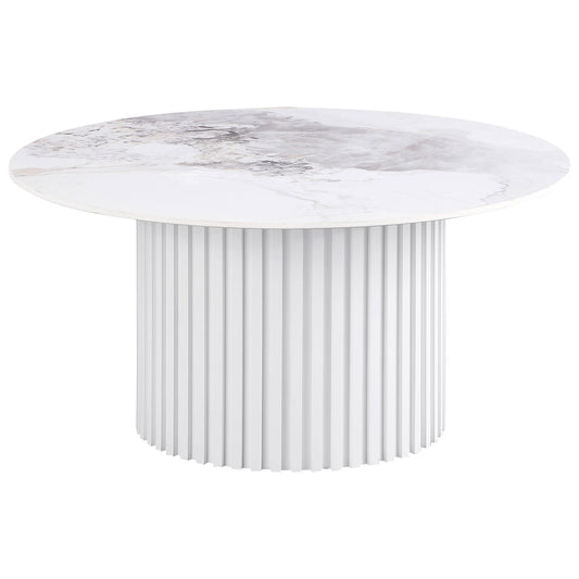 Rowena - Coffee Table Base, Box 2 of 2 - White Faux Marble