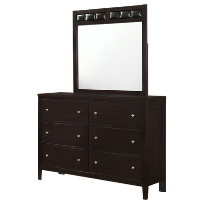 Lakewood - 6 Drawer Dresser With Mirror - Cappuccino
