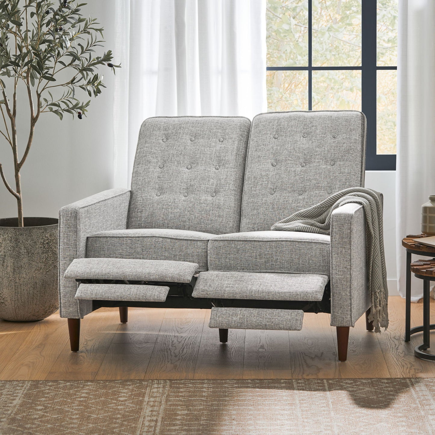 Manville - Contemporary Tufted Loveseat Pushback Recliner