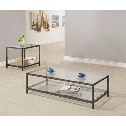 Natasha - 2 Piece Coffee Table Set - Nickel