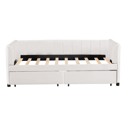 Upholstered Daybed With Ergonomic Design Backrest