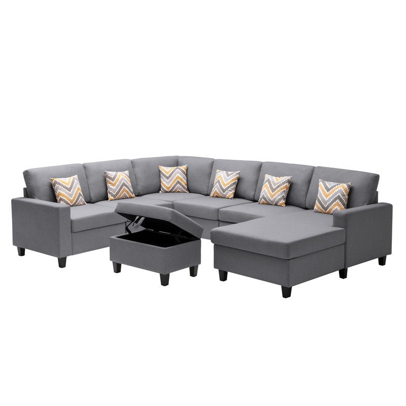 Nolan - 7 Piece Sectional Sofa With Pillows And Interchangeable Legs