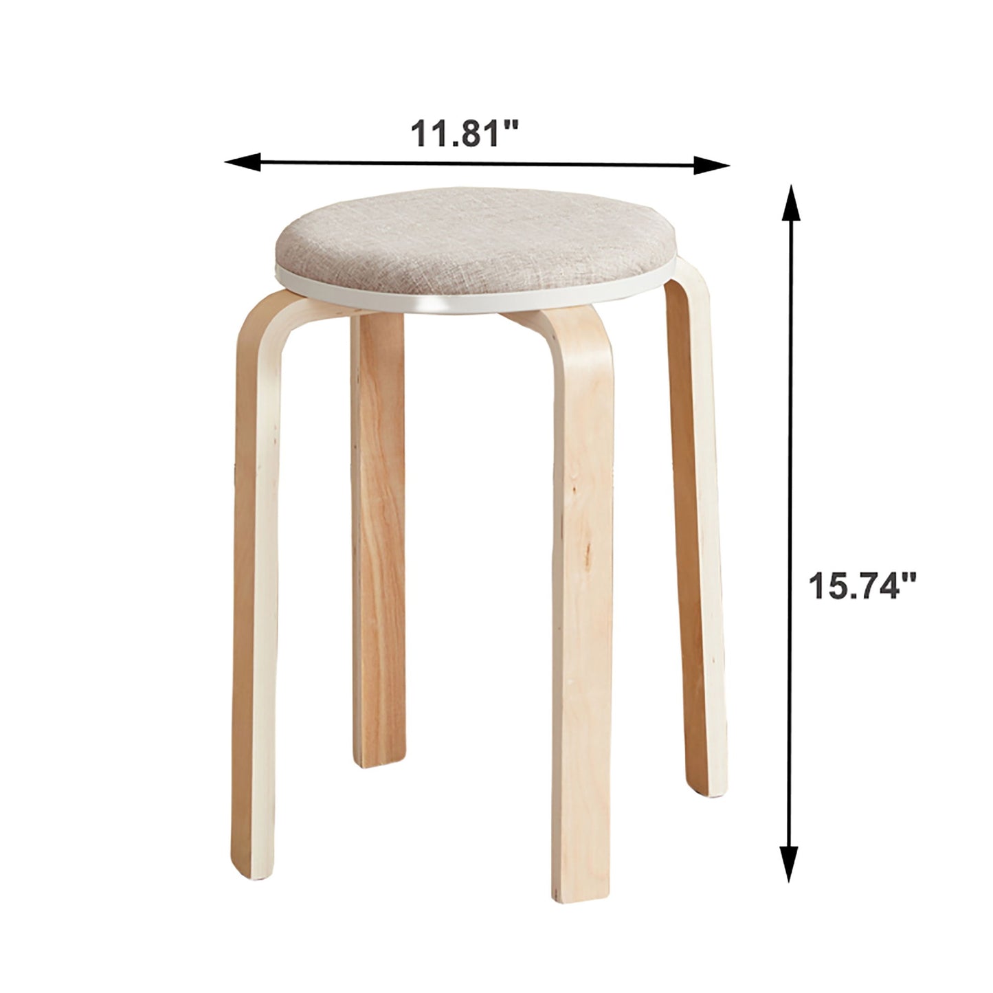 Stackable Round Backless Stools (Set of 4)