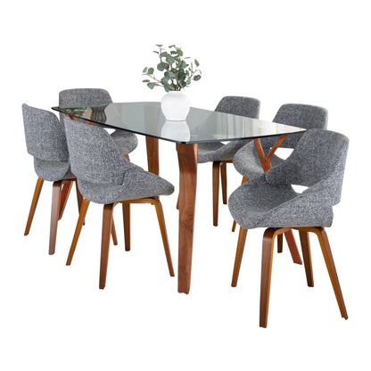 Folia Fabrico - 7 Piece Mid Century Modern Dining Set