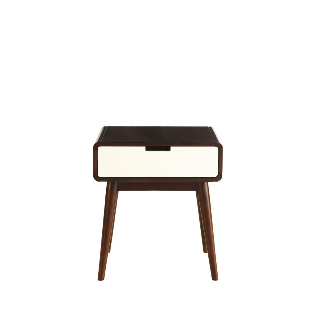 Christa - End Table - Espresso & White