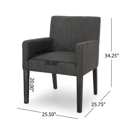 Contemporary Armchair With Track Arms - Charcoal