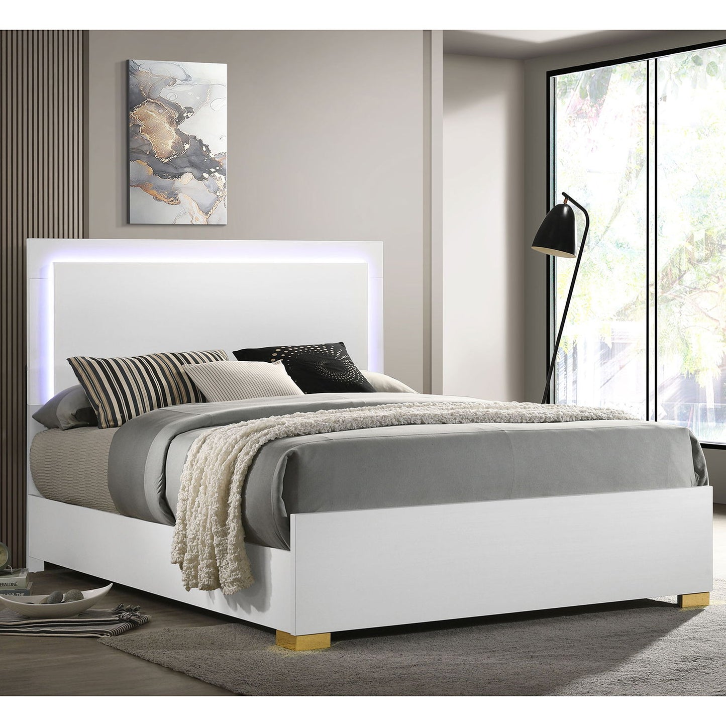 Jeremiah - LED Panel Bed With Touch Controlled Lighting