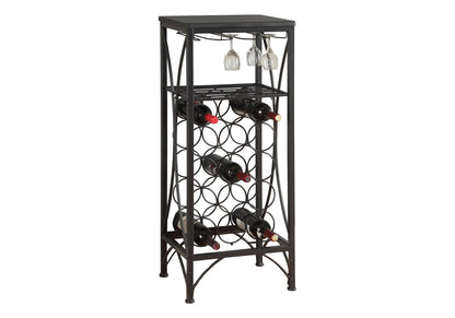 Home Bar, Wine Rack, Transitional - Black