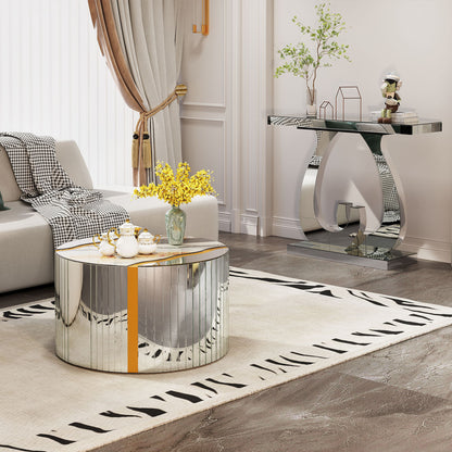 Round Mirror Coffee Table, Living Space Furniture