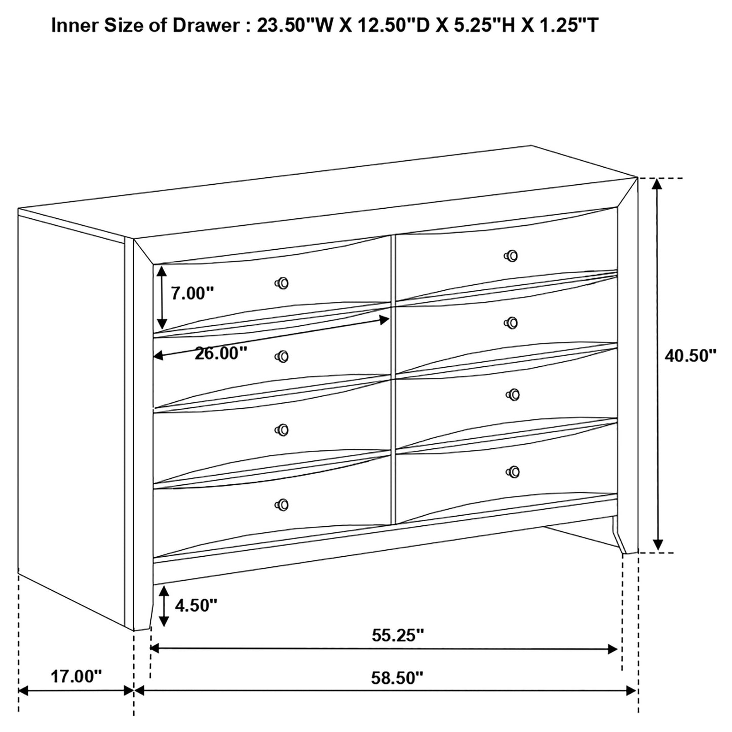 Palamino - 8 Drawer Dresser - Black