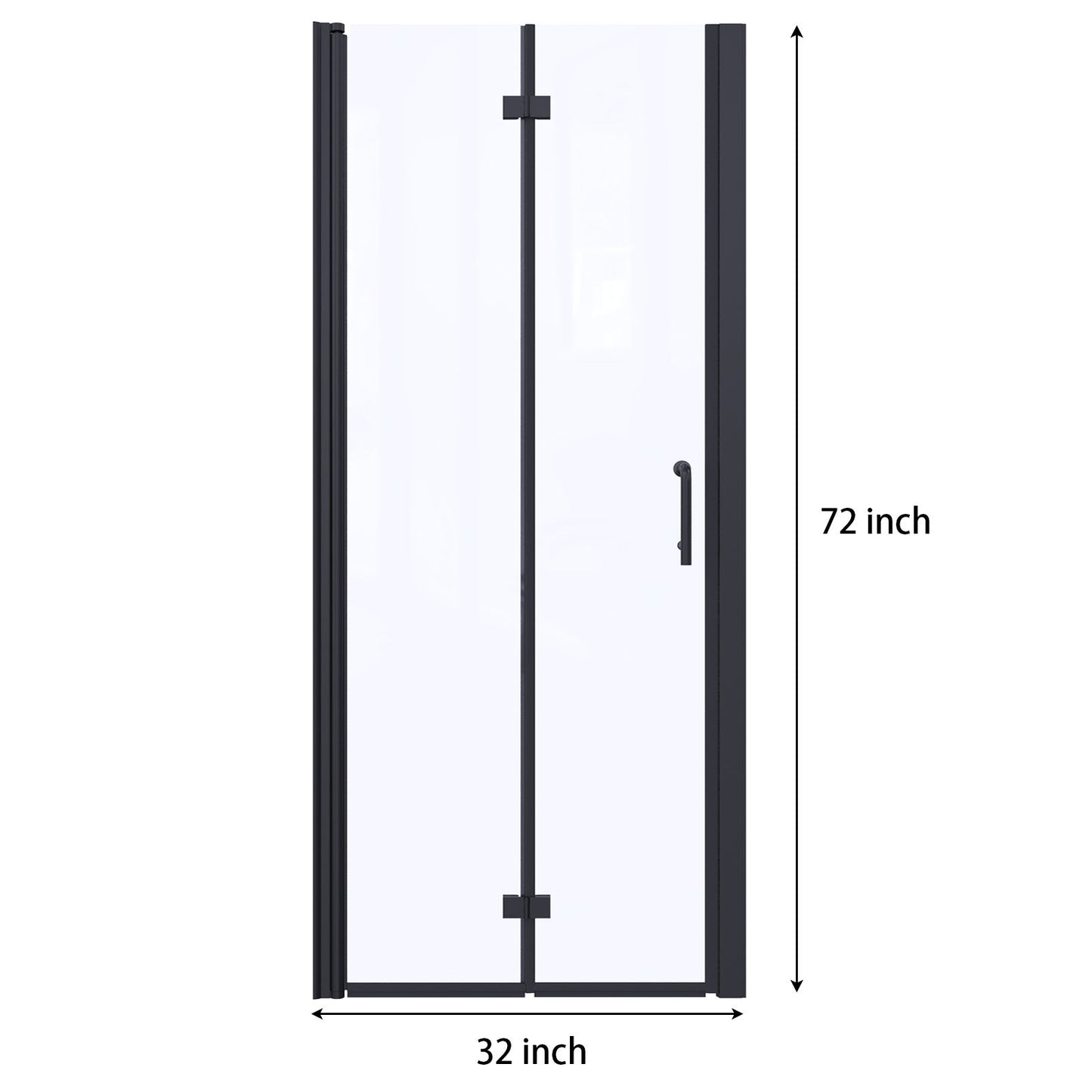 Bi-Fold Semi-Frameless Shower Doors In Matte With Clear Glass