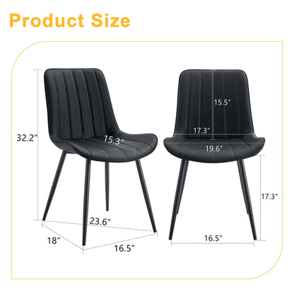 Modern Style Extended Seat Cushion Dining Chair Set