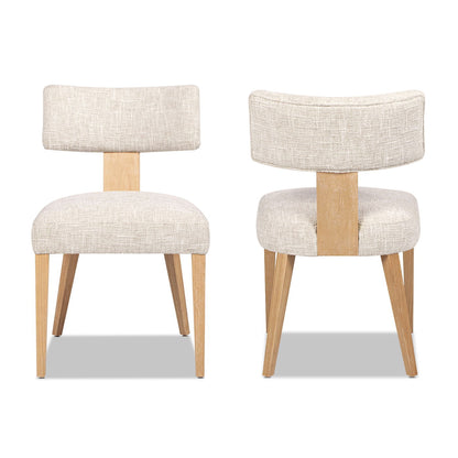 Louise - Split Back Upholstered Dining Side Chair (Set of 2) - Travertine Beige