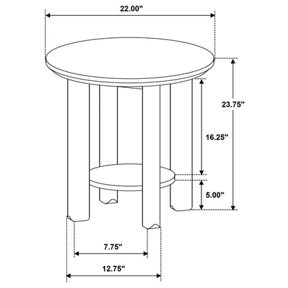 Crispin - Round Table With Lower Shelf