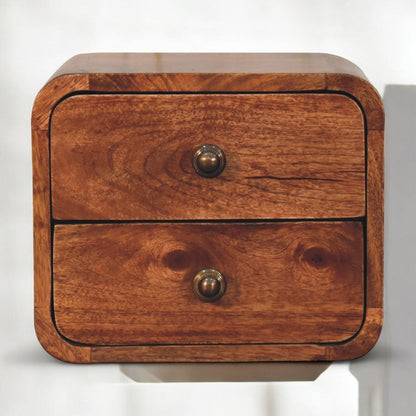 Curved Wall Mounted Bedside Nightstand