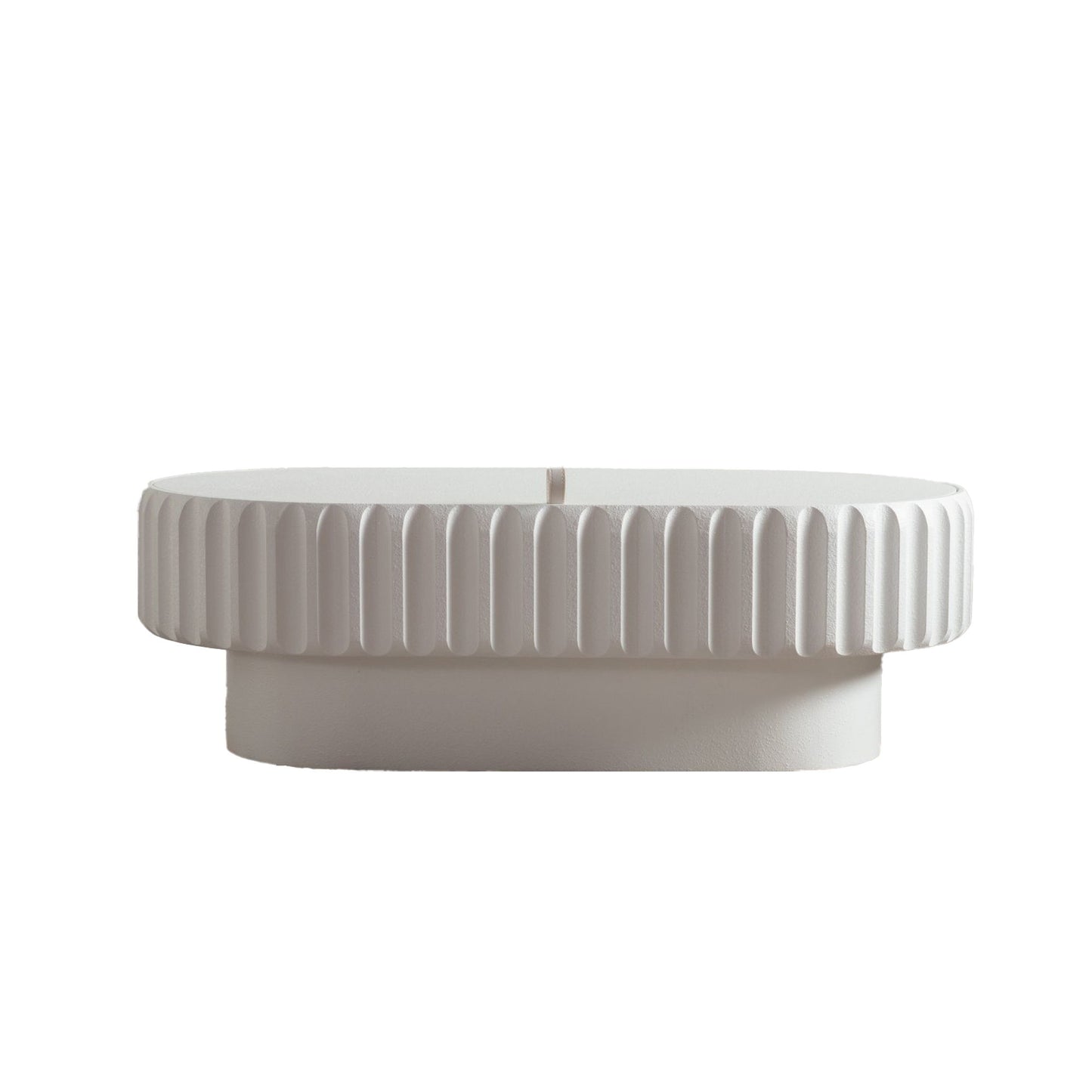 Fluted Storage Table With Lift Off Lid - Cream White