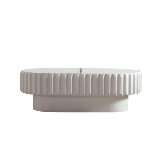Fluted Storage Table With Lift Off Lid - Cream White
