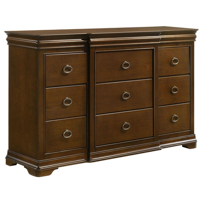 Leonide - 9 Drawer Dresser - Cherry