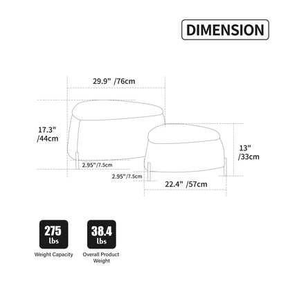 Upholstered Storage Ottoman Set With Reversible Lid