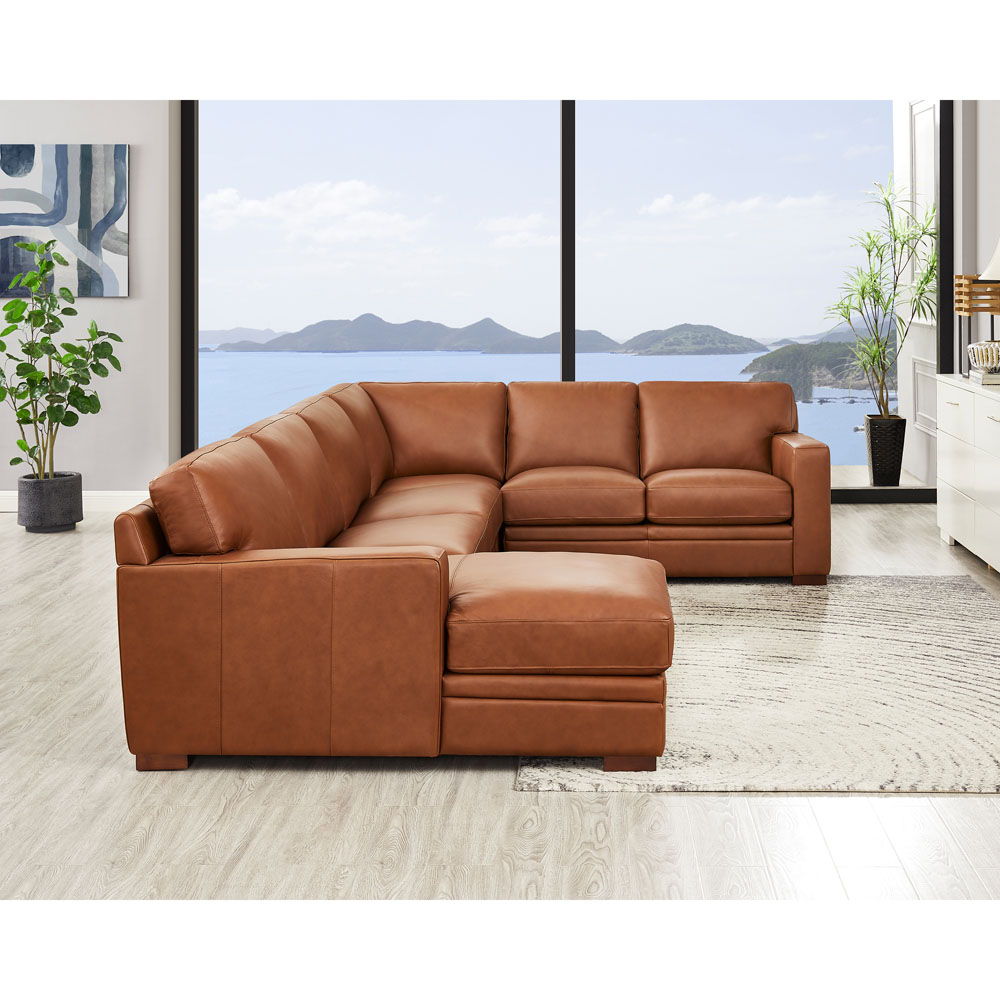 Dillon - Leather Left Chaise Sectional