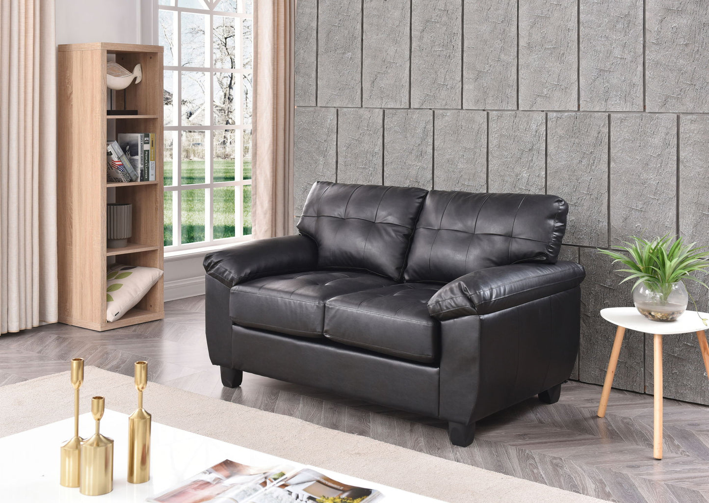 Stylish Loveseat With Padded Arms